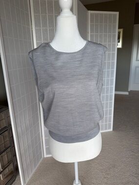 Banana Republic Factory Merino Wool Sweater Shell Heather Gray, Size Small